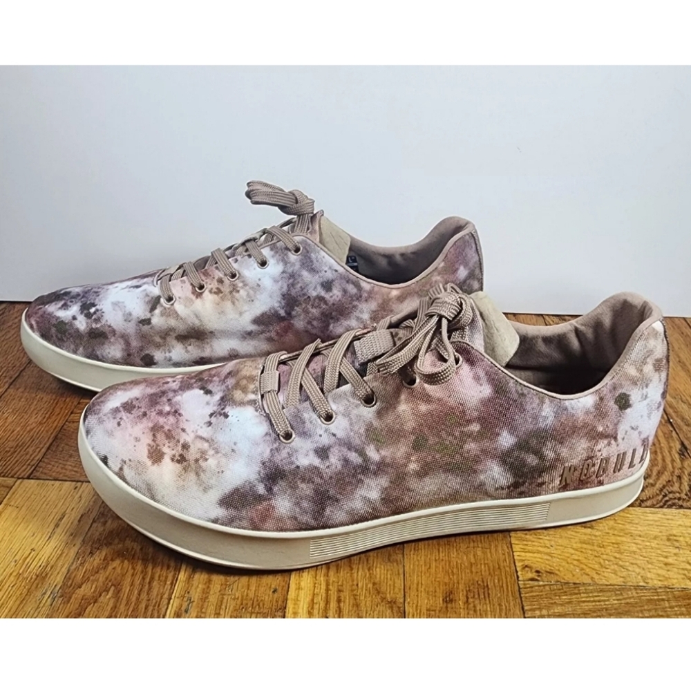 Nobull Canvas Trainers Men Sz 14 Wmn 15.5 Earth Tie-Dye Shoes Brown Pink Low Top